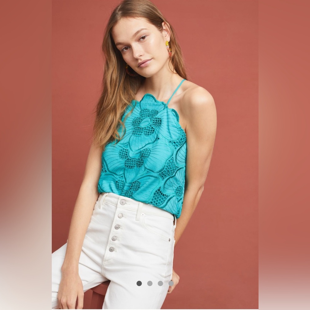 Anthropologie Tank Embroidered Blouse